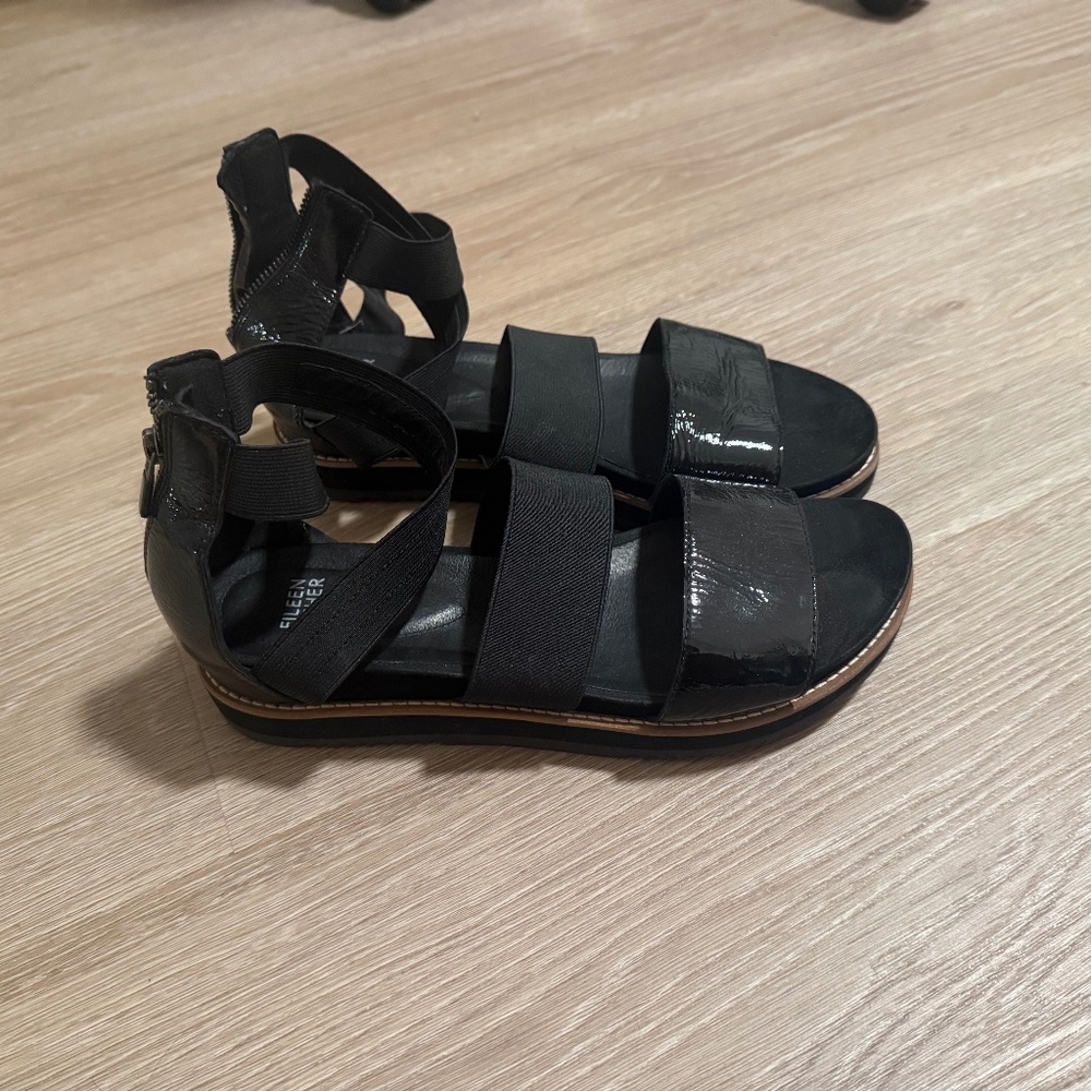 Eileen Fisher Klay black sandals, size 10